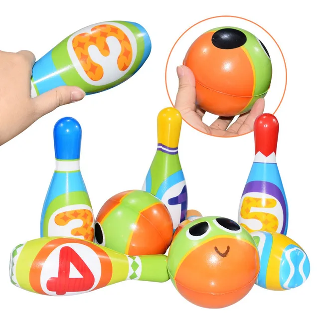 Cheap 8 Pcs/Set Kids Bowling Play Set PU Leather Ball Early Educational Toy Gifts YJS Dropship