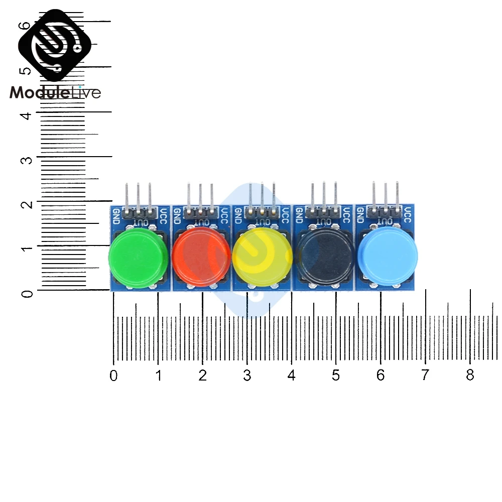 5 шт. 12X12 мм большой ключ модуль большая кнопка Модуль светильник сенсорный выключатель модуль с шляпой выход высокого уровня для Arduino Raspberry pi 3