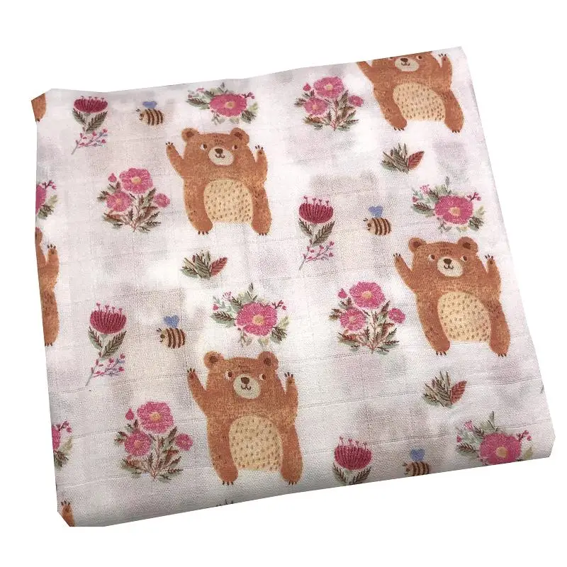 

2019 New Bear Blanket 70% Bamboo Fiber+30% Cotton Muslin Baby Blankets For Newborn Swaddle Wrap Bedding Swaddling Bath Towel