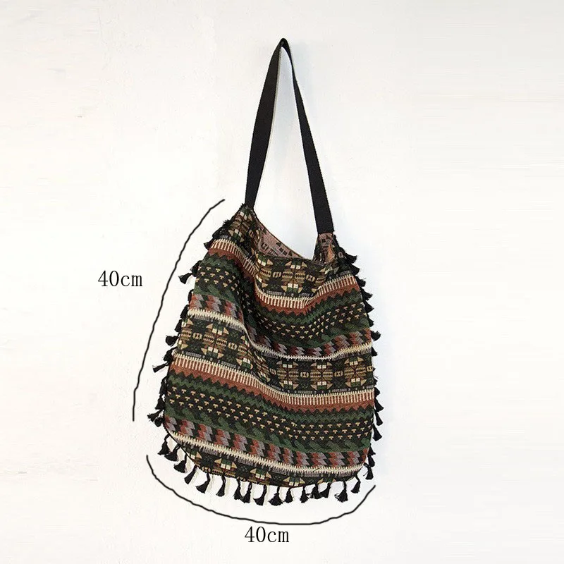 Tassel Fringe Women Vintage Shoulder Tote bag  (2)