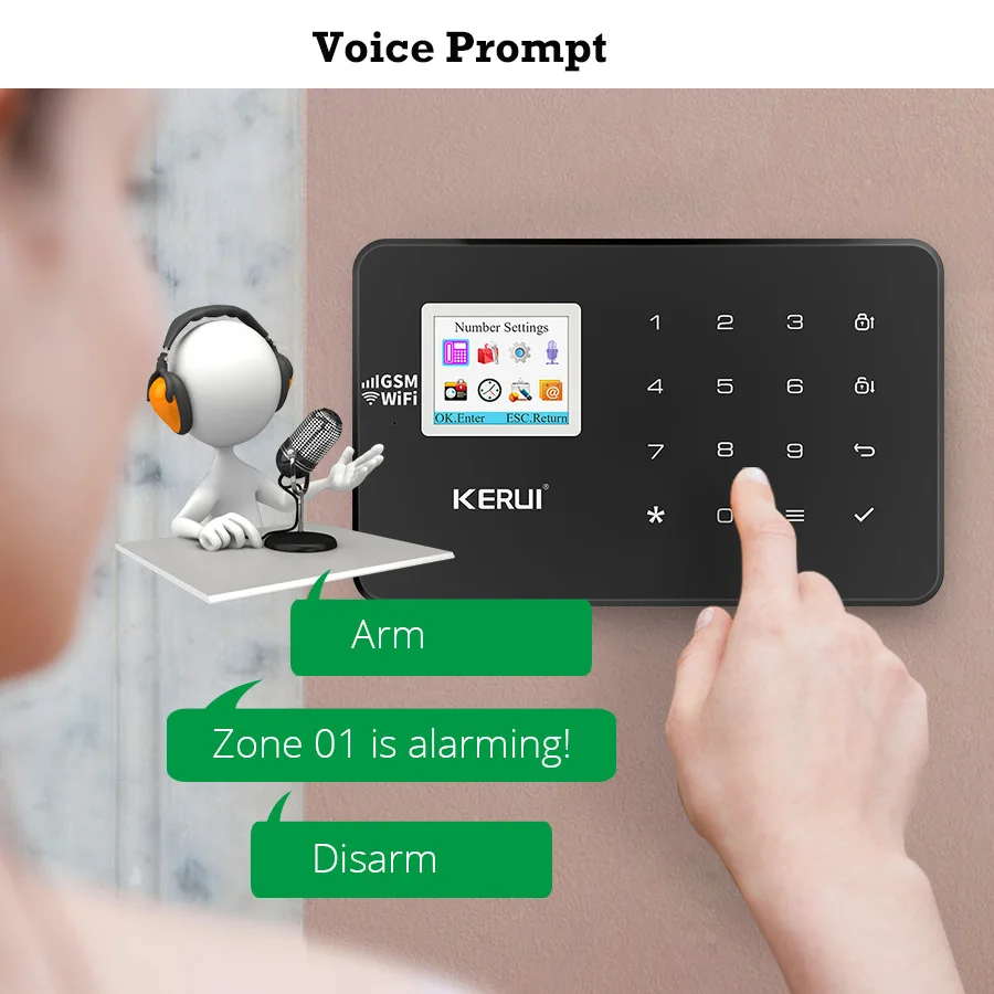  KERUI W18 GSM WIFI Connection Family Safety Alarm System Tamper Function Mobile APP Control Voice C