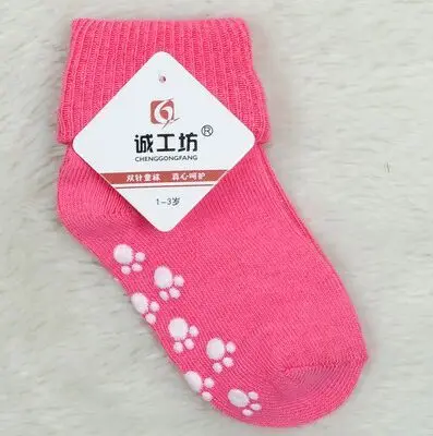 3 пары носков для новорожденных От 0 до 2 лет детские Нескользящие носки для девочек и мальчиков Meias Infantil детские короткие носки унисекс, хлопковые носки для малышей - Цвет: Красный