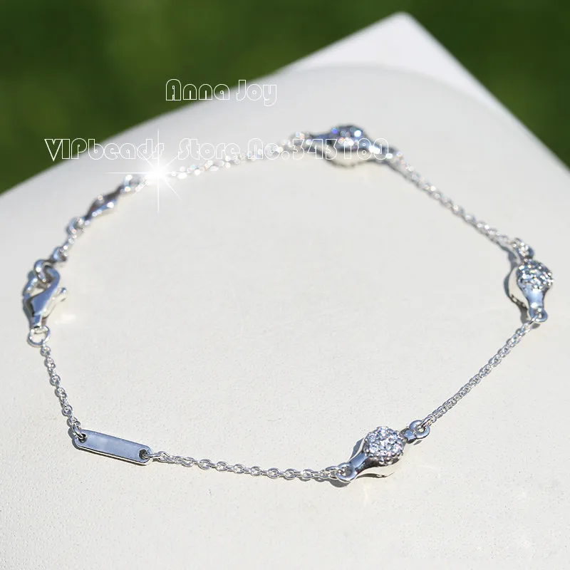 

2018 Pre Autumn Release 925 Sterling Silver Modern LovePods Bracelet, Clear CZ Bracelets Bangles Fit DIY European Charms beads