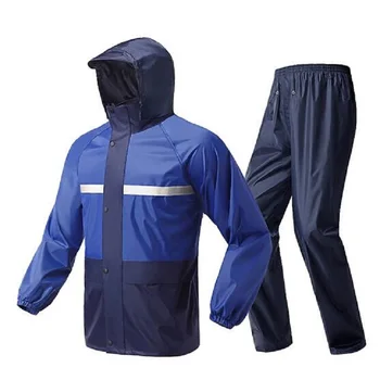 

Men Raincoat Rain Pants Motorcycle Bicycle Rain Jacket Adults Waterproof Rainwear Reflective Tapes Design Work Travel Raincoat