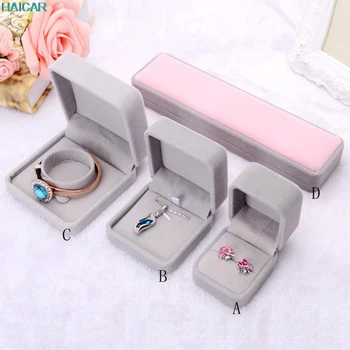 

New Velvet Presentation Gift Jewellery Ring Necklace Bracelet Display Jewlry Storage Box Case Levert Dropship mar9