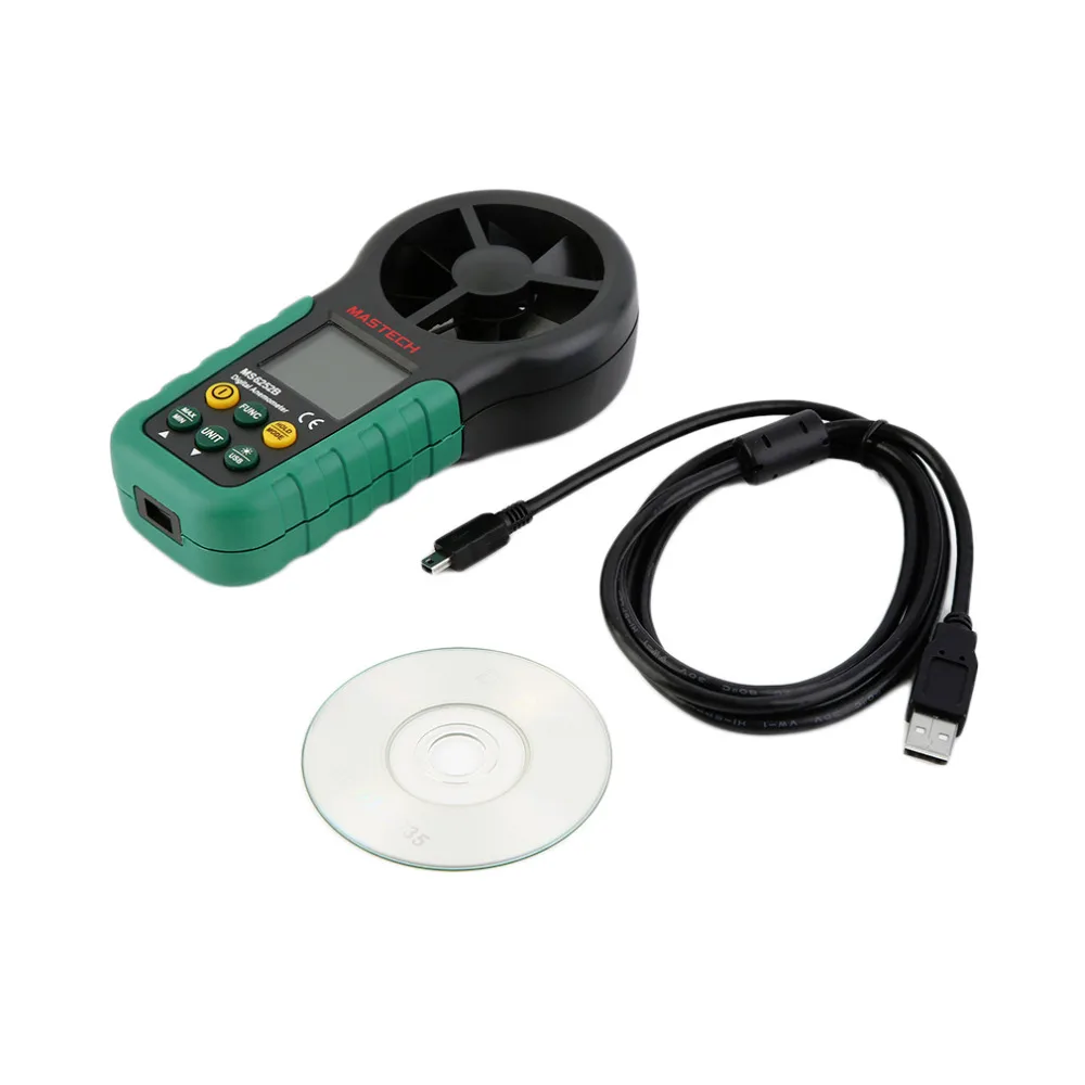 

MS6252B Digital Anemometer Air Volume Ambient Temperature Humidity USB Brand New