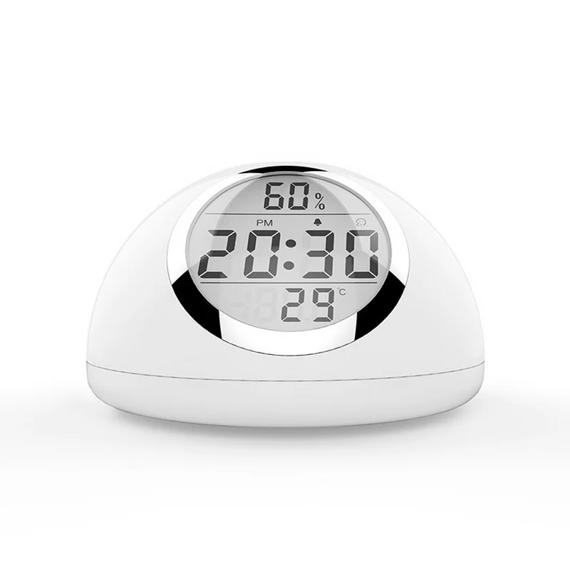 

MoRaVa Gesture Sense LED Sunrise Wake Up Lamp 2000mA Rechargeable RGB Night Light Temperature Humidity Checking For Family Heath