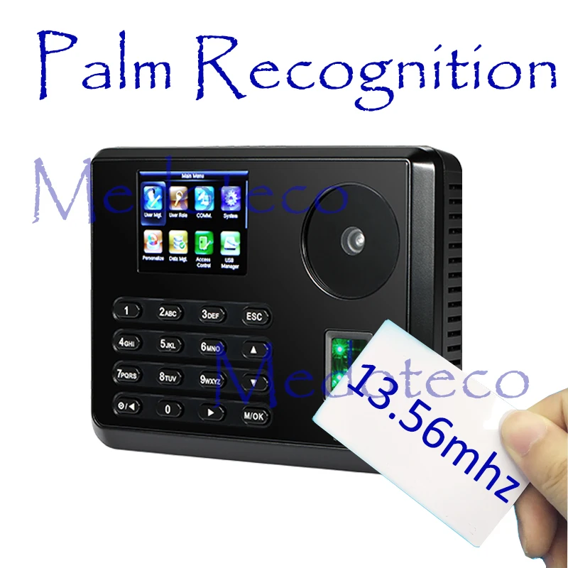 

New Palm Time Attendance Biometric Electronic Attendance BioID Fingerprint & 13.56Mhz IC Card Time Recorder Free Software