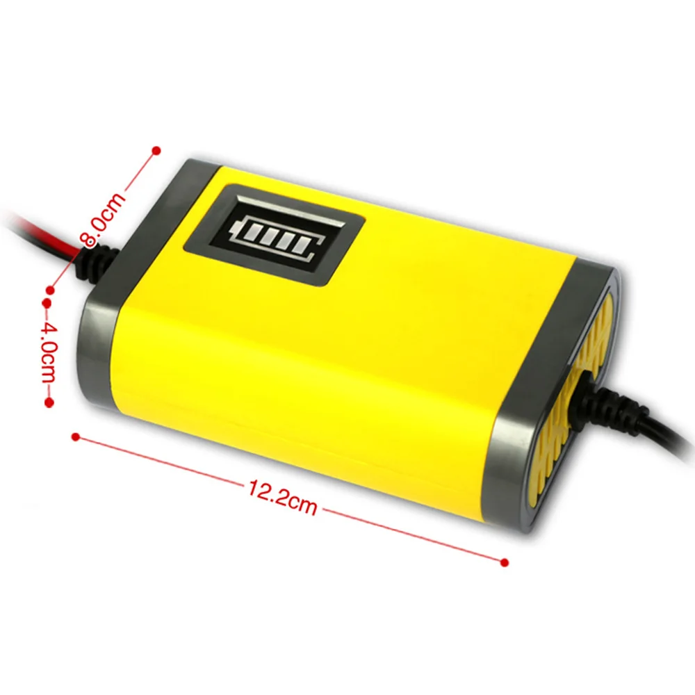 

12V 2A Smart Car Battery Charger Automatic Auto Motorcycle Lead Acid AGM GEL 12 V Volt Moto Intelligent LCD Display 220V