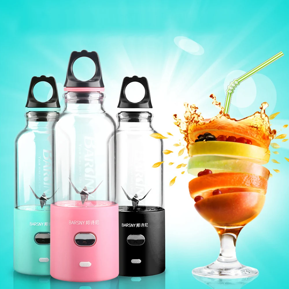 500ml USB Charge Portable Electric Juicer Cup Multifunctional 6 Sharp Blades Juice Extractor Cup