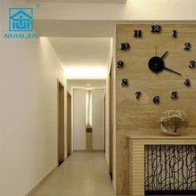 Freies Verschiffen 2016 neue uhr wanduhren horloge 3d diy acryl spiegel Aufkleber Dekoration Wohnzimmer Quarz Nadel