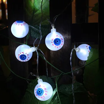 

HANMIAO 10PCS/LOT Festoon LED light Ghost Evil Eyes Light String Battery Party Bar Festival Halloween LED Lights Decoration