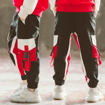 

2020 Autumn Teens Pants with Side Pockets For Boy Multi Pocket Cargo Pants Teenage Boys Sweatpants Clothing Sport Pants for Boys
