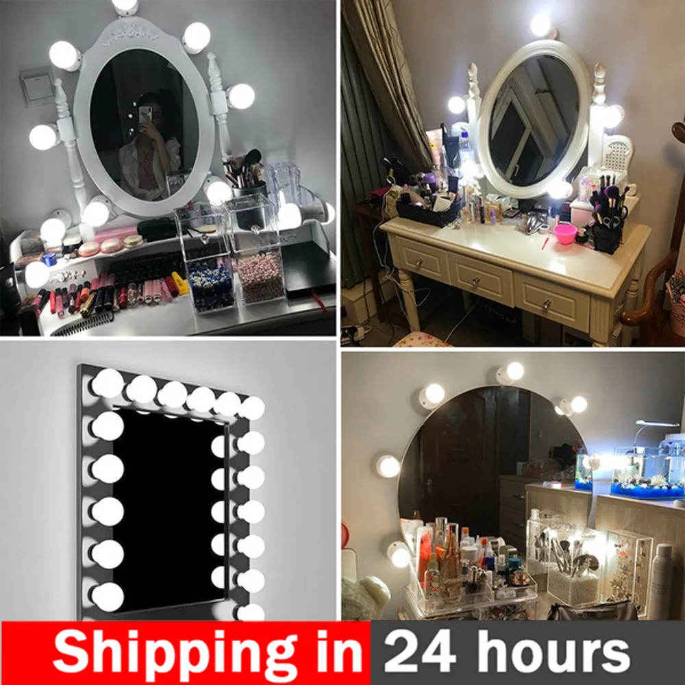 

6/10/14pcs USB LED Vanity Mirror Lights Kit with Dimmable Light Bulbs for Makeup Vanity Table Dressing Room Lighting Fixture Use