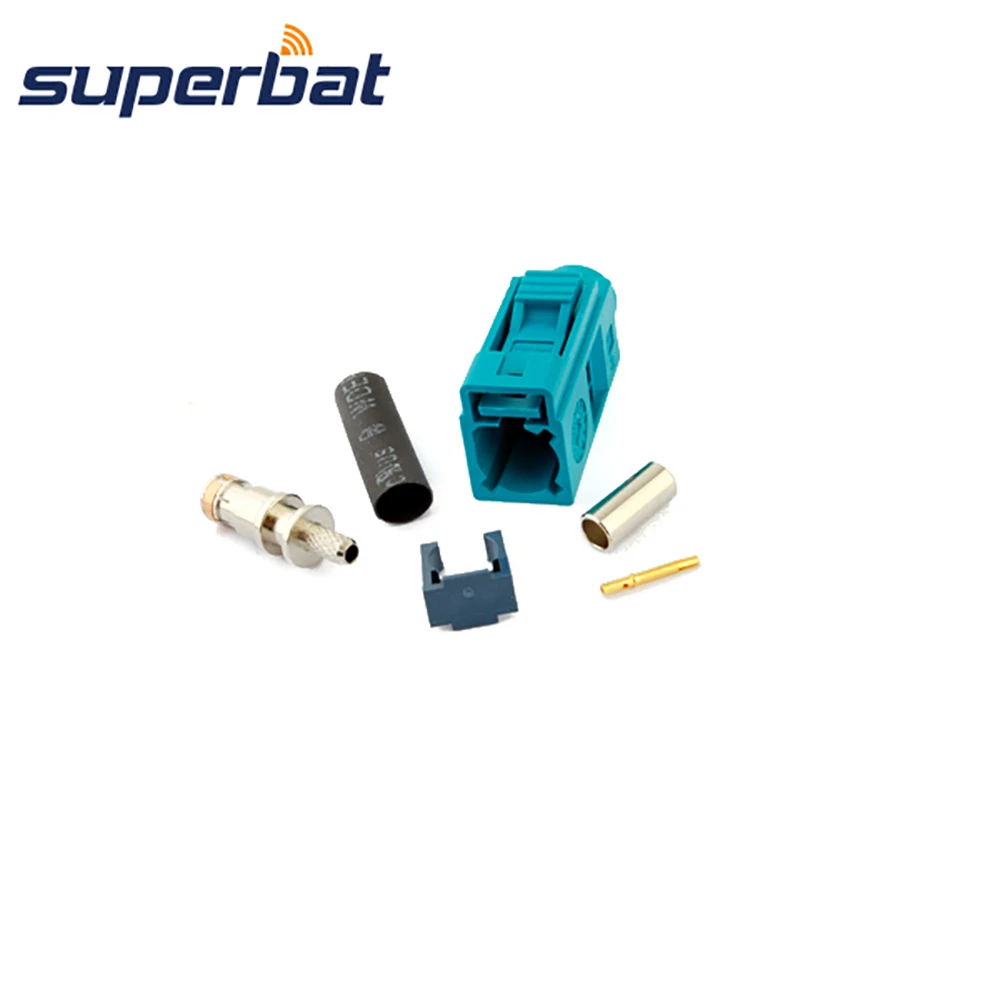 

Superbat Fakra Z Waterblue/5021 Jack Female Connector Neutral Coding Crimp for RF Coaxial Cable RG316 RG174 LMR100 GPS DAB+Radio