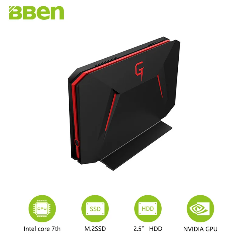 Мини компьютер Bben GB01 win10 6G GDDR5 видеокарта GTX1060 intel i7 7700HQ 8G/16G/32G RAM 128G/256G SSD 1 ТБ/2 ТБ HDD
