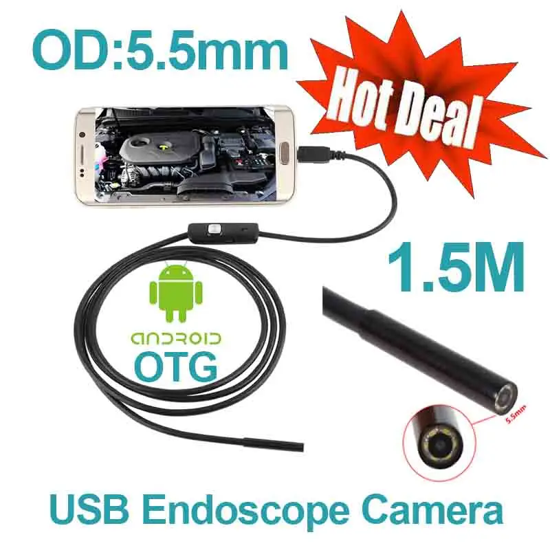 Android телефона OTG USB Камера 5 мм OD 1 м кабель гибкой оправе с поддержкой смартфонов