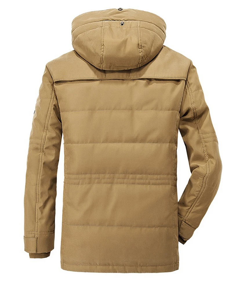 PEILOW зимняя куртка для мужчин среднего возраста 5XL 6XL утолщенное пальто ветровка высокого качества флисовая парка с хлопковой подкладкой пальто в стиле милитари