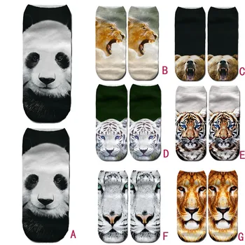 

Socks women skarpetki funny socks Casual Animal Giant Panda Tiger 3D Cute Print Medium Sports Socks Mujer Unisex Calcetines N1
