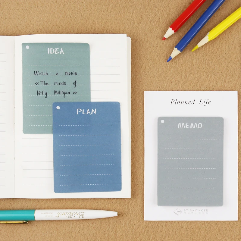 

4 Colors Planner Life Sticky Note Memo Pads Diary Stickers Bookmark Tab Flags Notepad Office&School Supplies Stationery