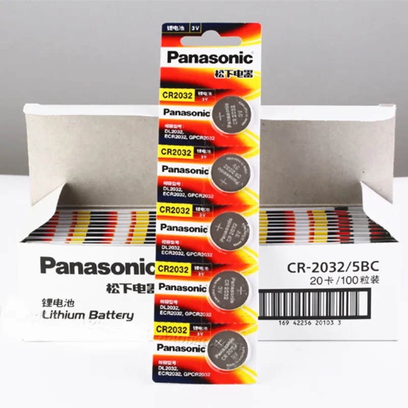 

100pcs original brand new battery for PANASONIC cr2032 3v button cell coin batteries for watch computer cr 2032