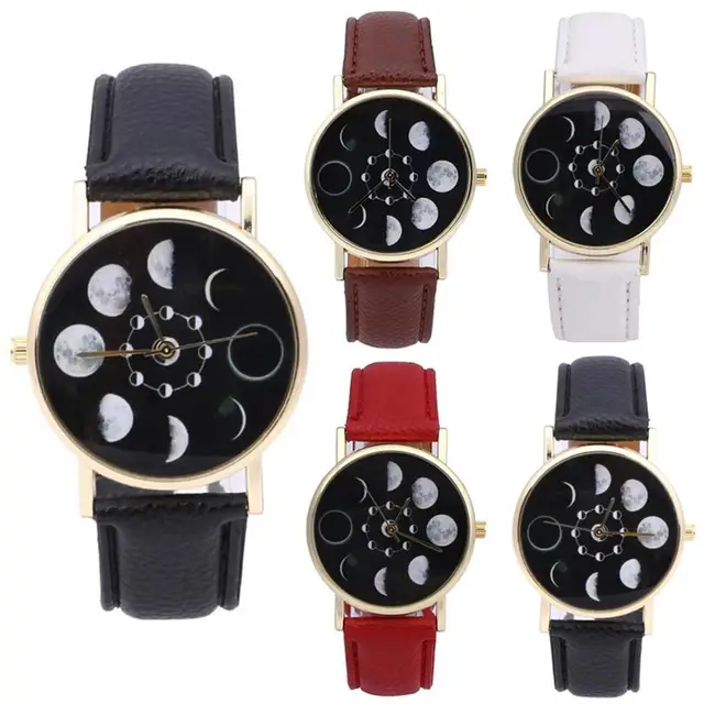 Eclipse Stylish Fashion Women Phase Moon Lunar Watch Change Bracelet Design Cloc Eclipse Stylish Fashion Women Phase Moon Lunar Watch Change Bracelet Design Cloc