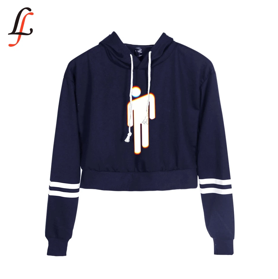  2019 New Billie Eilish Waist Cap Sexy Hoodies Fashion Trend Crop Top Women Hoodies Sweatshirt Haraj