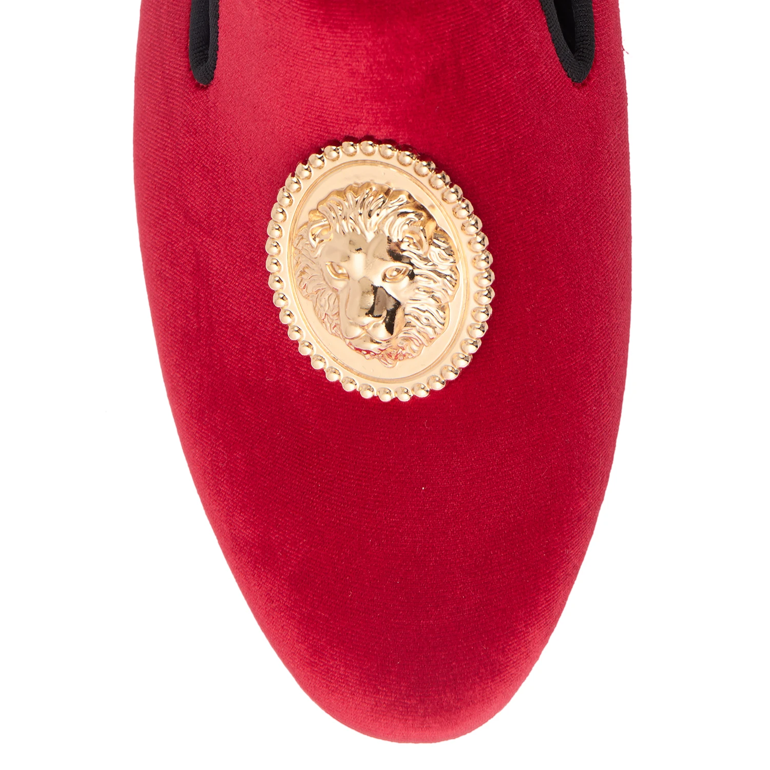 Terciopelo Lion Harpelunde 6 14 Tamaño Vestir verde Rojo Zapatos De azul Mano Zapatillas Hebilla Mocasín Negro rojo Hombres Con 06r0xX