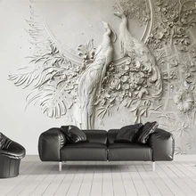 Beibehang пользовательские обои 3D трехмерное тиснение Павлин ТВ диван фон стены гостиной спальни росписи 3d обои
