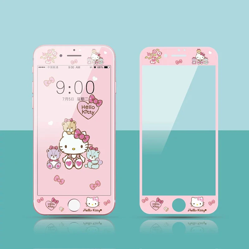 

1Pcs Hot Sale Cartoon HD Ultra-Thin Temper Glass Film for iPhone 6 6s 7 Plus Mobile Phone 4.7'' 5.5'' inch Full Screen Protector