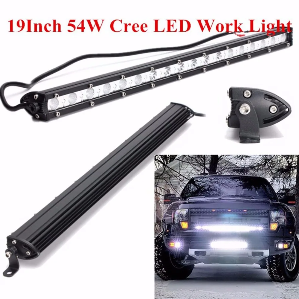

2018 19 Inch 54W Car LED Work Light Bar Super Bright Waterproof Spot Flood Combo Light for Off-Road Driving SUV Hot Selling