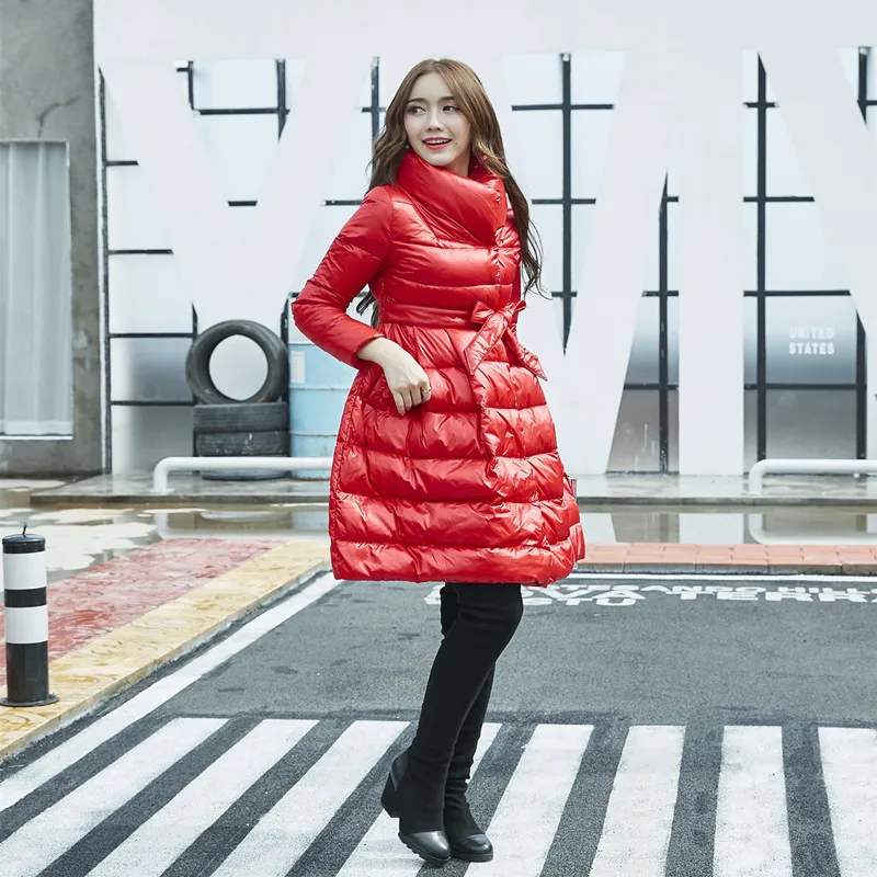 Flower Maternity Long Jacket 90 White Duck Down Coat Winter Mother