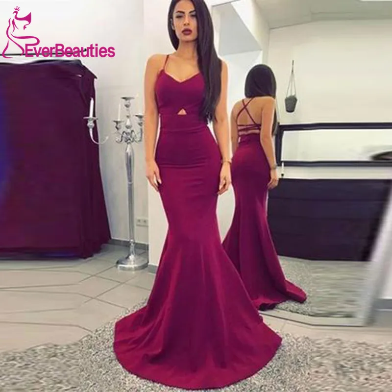 Vestido De Festa Mermaid Evening Dress Long 2019 Satin Spaghetti Straps Party Gown Evening Gowns Formal Dress Robe De Soiree Vestido De Festa Mermaid Evening Dress Long 2019 Satin Spaghetti Straps Party Gown Evening Gowns Formal Dress Robe De Soiree