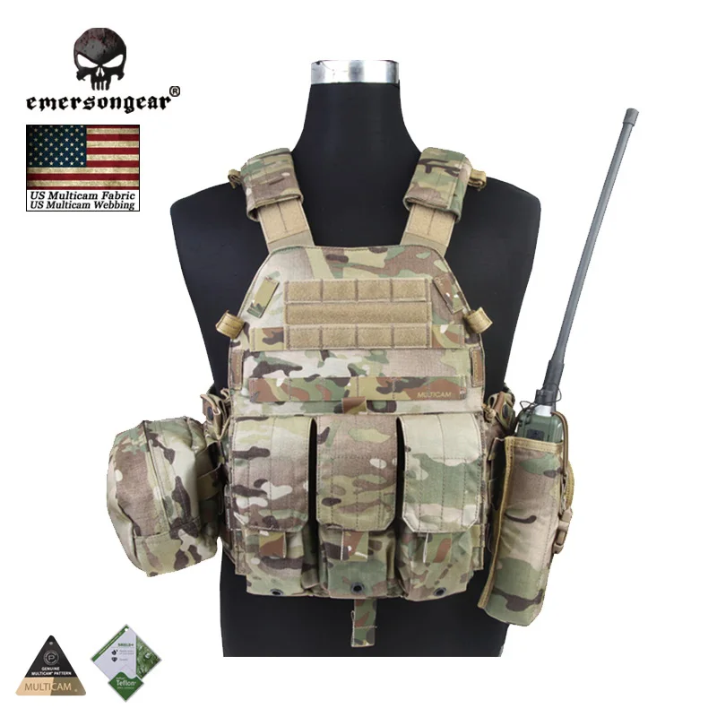 Emersongear LBT6094A Style Vest Body Armor With Pouches Emerson Airsoft Paintball Military Army Combat Gear EM7440 MultiCam