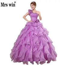 Бальные платья Mrs Win с милыми цветами на одно плечо, роскошное бальное платье с кристаллами, кружевное вечернее платье на выпускной, торжественное платье плюс размер