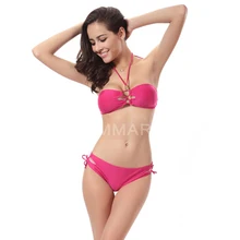 Новинка низкой талией бикини на косточках Push Up Бикини бинты низкой талией купальник вырезами Купальники Холтер купальные костюмы dm061