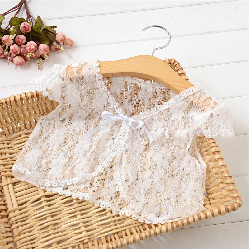 

Teenage 3-10Yrs Summer Floral Kids Baby Girls Lace Sunscreen Beach Coat Outfits Lace Princess Shawl For Girl Baby Beach Wear
