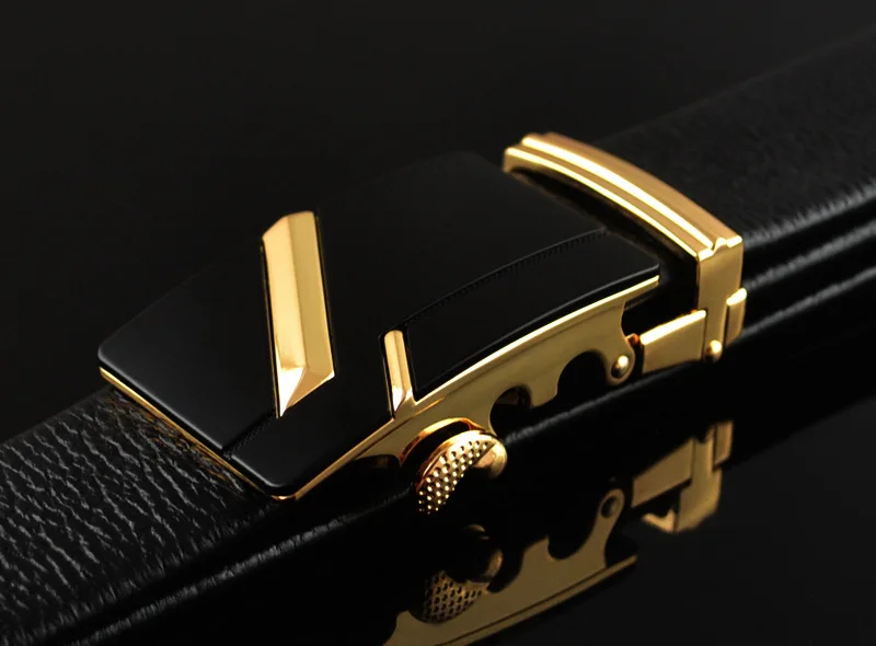 

Genuine Leather Belts For Men High Quality Male Brand Automatic Ratchet Buckle Belt Wide 105-130cm Long