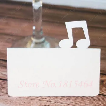 

50pcs Music Note Design Wedding Place Cards Baby Shower Party Table Number Card Birthday Seating Escort Marker Supplies