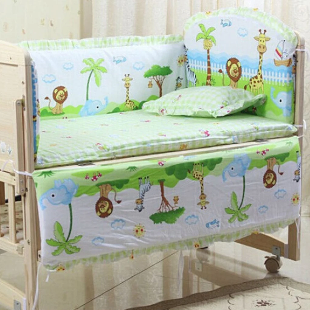 

5Pcs/Pack Baby Bed Bumper Infant Bed Cot Bumper Bed Protector Breathable Baby Crib Protector Cushion Toddler Nursery Bedding