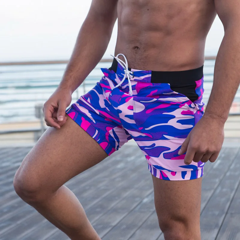 Taddlee Sexy Men's Swimwear Swimsuits Boxer Briefs Bikini Trunks Gay Camo Plus Size Board Shorts for Men Pockets