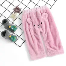 Бархатные удобные штаны с рисунком медведя; сезон осень-зима; повседневная одежда для маленьких мальчиков и девочек