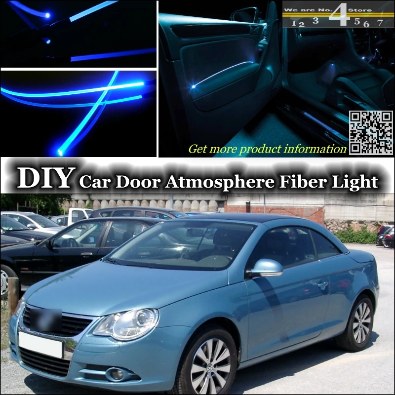 

interior Ambient Light Tuning Atmosphere Fiber Optic Band Light For Volkswagen VW Eos Inside Door Panel illumination Tuning