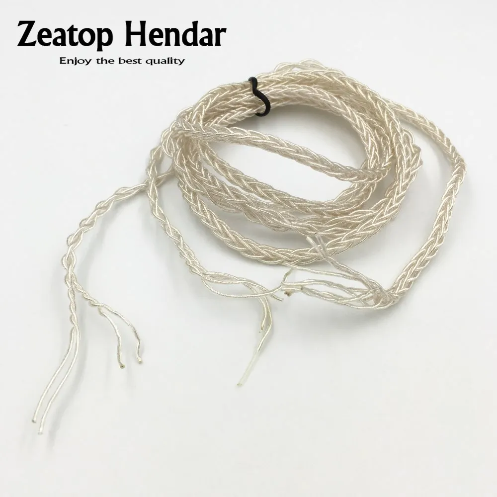 

1Pcs 6N 152 Core 8 Strand Braided Earphone Cable Weaving DIY Audio Wire Pure Single Crystal Copper Silver plated 1.25M 5M