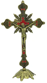 

Hankroi 13 Inch Metal Standing Crucifix Cross