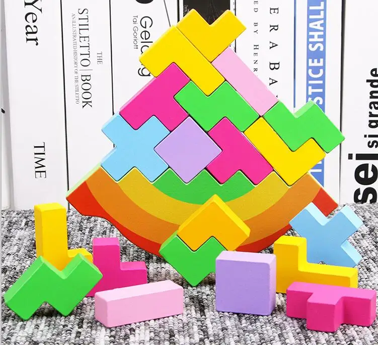 

2019 New Kids Balance Jenga Blocks Early Educational Wooden Game Toys for Children 3-8 Years