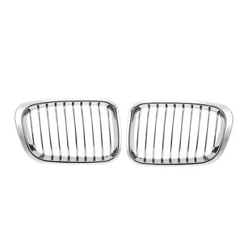

Silver Color Chrome Grille Kidney Grill for BMW E46 3 Series 320i 4 Door 1998-01