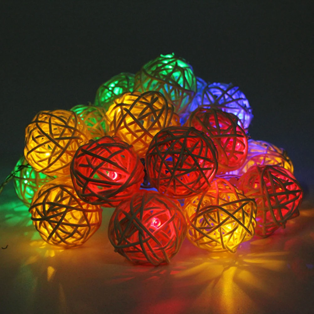 

5m 20LED Solar Light String Creative Rattan Ball Light String for Xmas Garland Party Wedding Decoration Christmas Fairy Lights