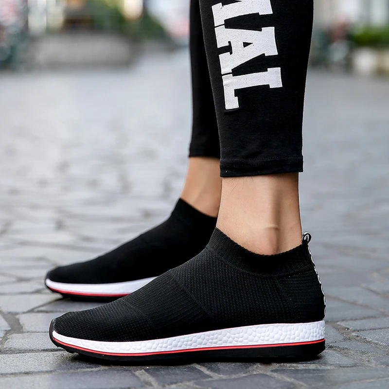 vermelho Lazer Livre Tamanho Top cinza Slip Elástica cáqui on Sapatos Low Homens Moda ~ Da Plataforma Ao Está A Malha Preto 44 black De Respirável Casuais Walker Ar 40 Maggie vwpZqUHf