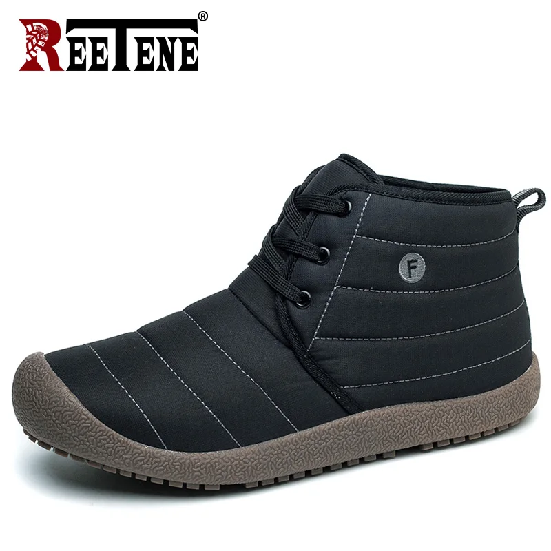 

REETENE Plus Size 37-48 Casual Men'S Boots Super Warm Men Snow Boots 2018 New Winter Fleeces Waterproof Boots Men Casual Shoes